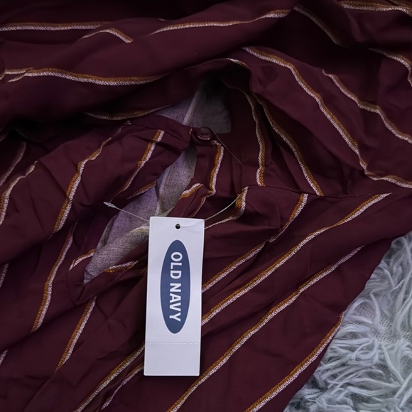 Old Navy Women's Maroon Striped Long Sleeve Dress Size M - Picture 5 of 7